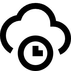 Cloud Clock Icon from Sharp Line Set