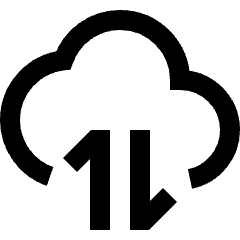 Cloud Data Transfer Icon from Sharp Line Set