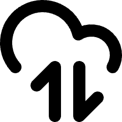 Cloud Data Transfer Icon from Micro Line Set