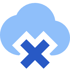 Cloud Delete Icon from Sharp Flat Set