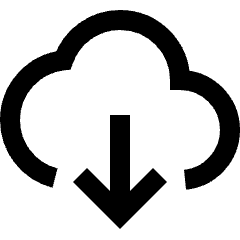 Cloud Download Icon from Sharp Line Set