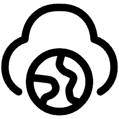 Cloud Globe Icon from Plump Line Set