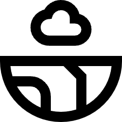 Cloud Globe Icon from Sharp Line Set