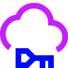 Cloud Key Icon from Sharp Neon Set