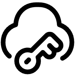 Cloud Key Icon from Plump Line Set