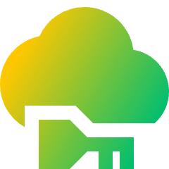 Cloud Key Icon from Sharp Gradient Set