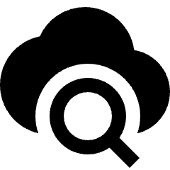 Cloud Search Icon from Sharp Solid Set