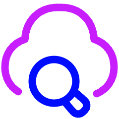 Cloud Search Icon from Plump Neon Set