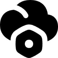 Cloud Setting Bolt Nut Icon from Flex Solid Set