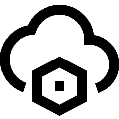 Cloud Setting Bolt Nut Icon from Sharp Line Set