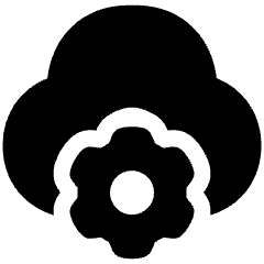 Cloud Setting Gear Icon from Plump Solid Set