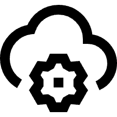 Cloud Setting Gear Icon from Sharp Line Set
