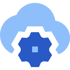 Cloud Setting Gear Icon from Sharp Flat Set