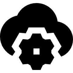 Cloud Setting Gear Icon from Sharp Solid Set