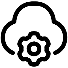 Cloud Setting Gear Icon from Plump Line Set