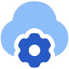 Cloud Setting Gear Icon from Plump Flat Set
