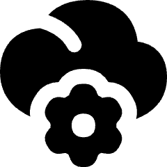 Cloud Setting Gear Icon from Flex Solid Set