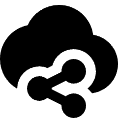Cloud Share Icon from Sharp Solid Set