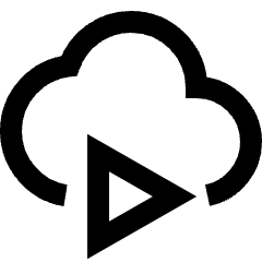 Insert Cloud Video Icon from Sharp Line Set