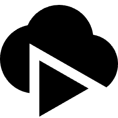 Insert Cloud Video Icon from Sharp Solid Set