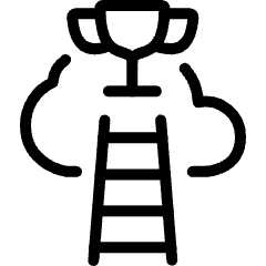 Workflow Coaching Ladder Trophy Icon from Ultimate Light Set
