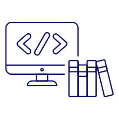 Coding Books Illustration from UX Line Set