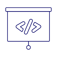 Coding Projector Illustration from UX Line Set