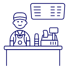 Coffee Shop Cashier 2 1 Illustration from UX Line Set