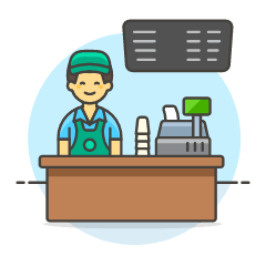 Coffee Shop Cashier 2 5 Illustration from UX Colors Set