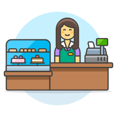 Coffee Shop Cashier 2 6 Illustration from UX Colors Set