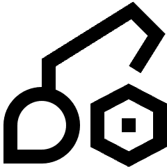 Brush Setting Bolt Nut Icon from Sharp Line Set