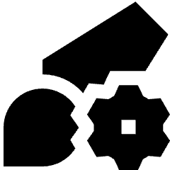 Brush Setting Gear Icon from Sharp Solid Set