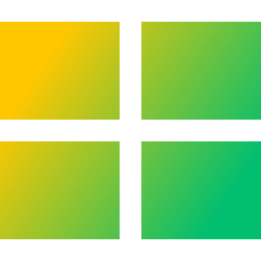 Rectangle Split Quarters Icon from Sharp Gradient Set