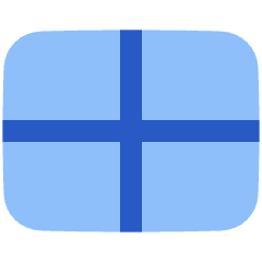 Rectangle Split Quarters Icon from Plump Flat Set