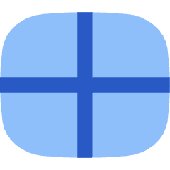 Rectangle Split Quarters Icon from Flex Flat Set
