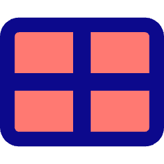 Rectangle Split Quarters Icon from Core Pop Set
