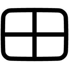 Rectangle Split Quarters Icon from Plump Line Set