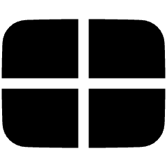 Rectangle Split Quarters Icon from Plump Solid Set