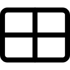 Rectangle Split Quarters Icon from Core Line Set