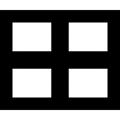 Rectangle Split Quarters Icon from Sharp Remix Set