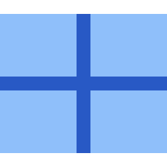 Rectangle Split Quarters Icon from Sharp Flat Set