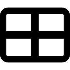 Rectangle Split Quarters Icon from Core Remix Set