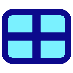 Rectangle Split Quarters Icon from Plump Pop Set