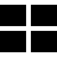 Rectangle Split Quarters Icon from Sharp Solid Set