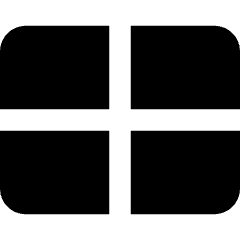 Rectangle Split Quarters Icon from Core Solid Set