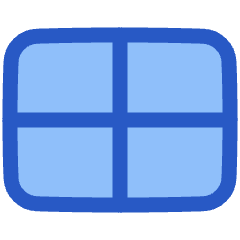 Rectangle Split Quarters Icon from Plump Duo Set