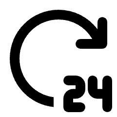 24 Hour Service Fill Icon from Rounded Fill - Streamline Material Set