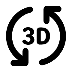 3d Rotation Icon from Rounded Line - Material Pro Set