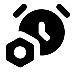 Alarm Setting Bolt Fill Icon from Rounded Fill - Streamline Material Set