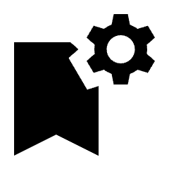 Bookmark Setting Gear Fill Icon from Sharp Fill - Material Pro Set